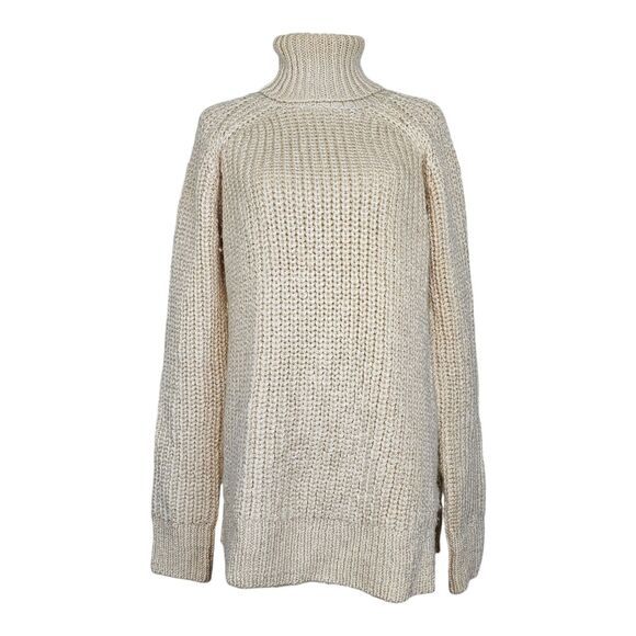 Show Me Your MuMu Sweaters - Show Me Your MuMu Marled Cream Marvin Turtleneck Wool Blend Tunic Sweater Size S